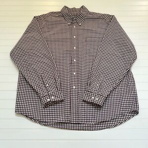 Eddie Bauer Black & White Plaid Button Down Mens Extra Large